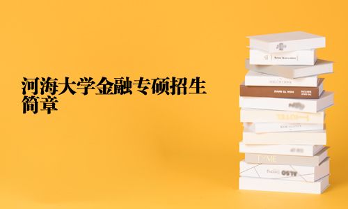 河海大學(xué)金融專碩招生簡(jiǎn)章