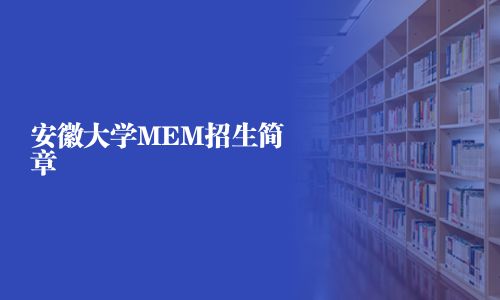 安徽大學(xué)MEM招生簡章
