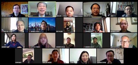 中心疫情防控領導小組、在線論文答辯專項工作組與各位答辯專家進行答辯預備會