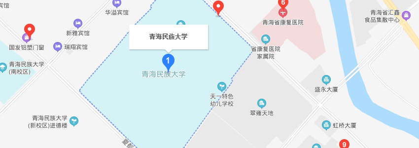 青海民族大學(xué)學(xué)校地圖