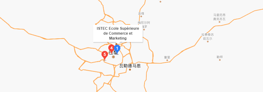 法國高等科學技術與經(jīng)濟（ISTEC）商業(yè)學院學校地圖
