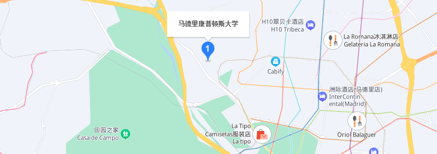 西班牙馬德里康普頓斯大學(xué)學(xué)校地圖