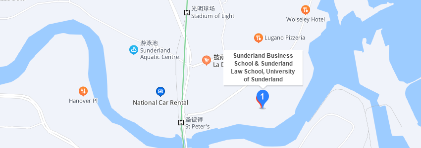 英國(guó)桑德蘭大學(xué)學(xué)校地圖