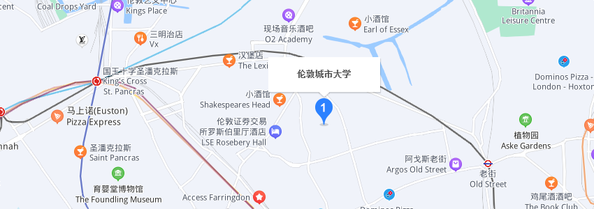 英國(guó)倫敦城市大學(xué)學(xué)校地圖