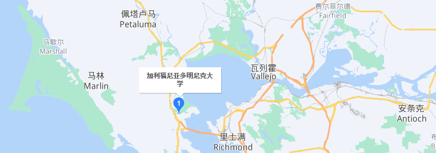 美國加州多明尼克大學學校地圖