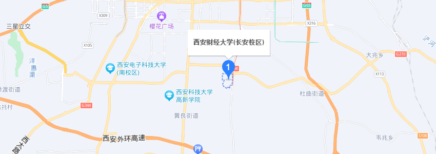 西安財(cái)經(jīng)大學(xué)學(xué)校地圖