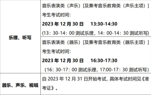2024年音樂類專業(yè)統(tǒng)考溫馨提示